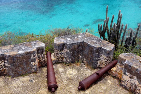 Historic Rif Fort near Sunscape Curaçao Resort Spa & Casino overlooking the Caribbean Sea in Willemstad